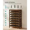 imageSONGMICS 42Bottle Wine Rack Free Standing Floor 7Tier Display Wine Storage Shelves with Table Top Bamboo WobbleFree Bottle Holder for Kitchen Bar Dining Room Living Room Walnut Color UKWR27WLWalnut