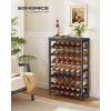 imageSONGMICS 42Bottle Wine Rack Free Standing Floor 7Tier Display Wine Storage Shelves with Table Top Bamboo WobbleFree Bottle Holder for Kitchen Bar Dining Room Living Room Walnut Color UKWR27WLInk Black