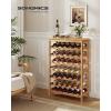 imageSONGMICS 42Bottle Wine Rack Free Standing Floor 7Tier Display Wine Storage Shelves with Table Top Bamboo WobbleFree Bottle Holder for Kitchen Bar Dining Room Living Room Walnut Color UKWR27WLNatural