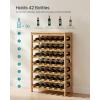 imageSONGMICS 42Bottle Wine Rack Free Standing Floor 7Tier Display Wine Storage Shelves with Table Top Bamboo WobbleFree Bottle Holder for Kitchen Bar Dining Room Living Room Walnut Color UKWR27WLNatural