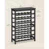 imageSONGMICS 42Bottle Wine Rack Free Standing Floor 7Tier Display Wine Storage Shelves with Table Top Bamboo WobbleFree Bottle Holder for Kitchen Bar Dining Room Living Room Walnut Color UKWR27WLInk Black