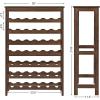 imageSONGMICS 42Bottle Wine Rack Free Standing Floor 7Tier Display Wine Storage Shelves with Table Top Bamboo WobbleFree Bottle Holder for Kitchen Bar Dining Room Living Room Walnut Color UKWR27WLWalnut