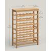 imageSONGMICS 42Bottle Wine Rack Free Standing Floor 7Tier Display Wine Storage Shelves with Table Top Bamboo WobbleFree Bottle Holder for Kitchen Bar Dining Room Living Room Walnut Color UKWR27WLNatural