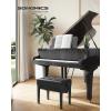 imageSONGMICS Adjustable Wooden Piano Bench Stool with Sheet Music Storage Black ULPB57H