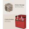 imageSONGMICS Christmas Ornament Storage Box 3 Inches 64 Slots Stackable Christmas Storage Container with Lid Dual Zippers Adjustable Dividers NonWoven Fabric Forest Green URFB036C01Cherry Red