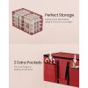 imageSONGMICS Christmas Ornament Storage Box 3 Inches 64 Slots Stackable Christmas Storage Container with Lid Dual Zippers Adjustable Dividers NonWoven Fabric Forest Green URFB036C01Cherry Red