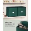 imageSONGMICS Christmas Ornament Storage Box 3 Inches 64 Slots Stackable Christmas Storage Container with Lid Dual Zippers Adjustable Dividers NonWoven Fabric Forest Green URFB036C01Forest Green