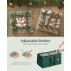 imageSONGMICS Christmas Ornament Storage Box 3 Inches 64 Slots Stackable Christmas Storage Container with Lid Dual Zippers Adjustable Dividers NonWoven Fabric Forest Green URFB036C01Forest Green