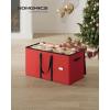 imageSONGMICS Christmas Ornament Storage Box 3 Inches 64 Slots Stackable Christmas Storage Container with Lid Dual Zippers Adjustable Dividers NonWoven Fabric Forest Green URFB036C01Cherry Red