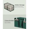 imageSONGMICS Christmas Ornament Storage Box 3 Inches 64 Slots Stackable Christmas Storage Container with Lid Dual Zippers Adjustable Dividers NonWoven Fabric Forest Green URFB036C01Forest Green