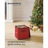 imageSONGMICS Christmas Ornament Storage Box 3 Inches 64 Slots Stackable Christmas Storage Container with Lid Dual Zippers Adjustable Dividers NonWoven Fabric Forest Green URFB036C01Cherry Red
