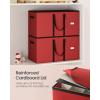 imageSONGMICS Christmas Ornament Storage Box 3 Inches 64 Slots Stackable Christmas Storage Container with Lid Dual Zippers Adjustable Dividers NonWoven Fabric Forest Green URFB036C01Cherry Red