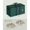 imageSONGMICS Christmas Ornament Storage Box 3 Inches 64 Slots Stackable Christmas Storage Container with Lid Dual Zippers Adjustable Dividers NonWoven Fabric Forest Green URFB036C01Forest Green