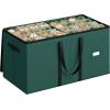 imageSONGMICS Christmas Ornament Storage Box 3 Inches 64 Slots Stackable Christmas Storage Container with Lid Dual Zippers Adjustable Dividers NonWoven Fabric Forest Green URFB036C01Forest Green