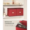 imageSONGMICS Christmas Ornament Storage Box 3 Inches 64 Slots Stackable Christmas Storage Container with Lid Dual Zippers Adjustable Dividers NonWoven Fabric Forest Green URFB036C01Cherry Red