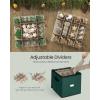 imageSONGMICS Christmas Ornament Storage Box 3 Inches 64 Slots Stackable Christmas Storage Container with Lid Dual Zippers Adjustable Dividers NonWoven Fabric Forest Green URFB036C01Forest Green