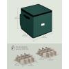imageSONGMICS Christmas Ornament Storage Box 3 Inches 64 Slots Stackable Christmas Storage Container with Lid Dual Zippers Adjustable Dividers NonWoven Fabric Forest Green URFB036C01Forest Green