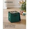 imageSONGMICS Christmas Ornament Storage Box 3 Inches 64 Slots Stackable Christmas Storage Container with Lid Dual Zippers Adjustable Dividers NonWoven Fabric Forest Green URFB036C01Forest Green