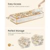 imageSONGMICS Christmas Ornament Storage Box 96 Slots of 3 Inches 38quot L x 132quot W x 69quot H Bauble Storage Box with Dividers Zippers Side Handles Under the Bed Cherry Red URFB031T02Sandy Gold