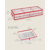 imageSONGMICS Christmas Ornament Storage Box 96 Slots of 3 Inches 38quot L x 132quot W x 69quot H Bauble Storage Box with Dividers Zippers Side Handles Under the Bed Cherry Red URFB031T02Cherry Red