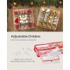 imageSONGMICS Christmas Ornament Storage Box 96 Slots of 3 Inches 38quot L x 132quot W x 69quot H Bauble Storage Box with Dividers Zippers Side Handles Under the Bed Cherry Red URFB031T02Cherry Red