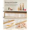 imageSONGMICS Christmas Ornament Storage Box 96 Slots of 3 Inches 38quot L x 132quot W x 69quot H Bauble Storage Box with Dividers Zippers Side Handles Under the Bed Cherry Red URFB031T02Sandy Gold
