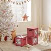 imageSONGMICS Christmas Ornament Storage Holds 192 Holiday Ornaments with Lid Adjustable Dividers 2 Handles Transparent Window Storage Boxes Containers for Bulbs Decorations Red URFB029R01Red