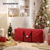 imageSONGMICS Christmas Tree Storage Bag Holiday Tree Storage Container up to 75 ft Tree Holder Bag WearResistant 600D Oxford Fabric Lightweight Thick Handles Green URXS003G03Red