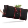 imageSONGMICS Christmas Tree Storage Bag with 16Inch Wheels Rolling Storage Bag up to 75 ft For Disassembled Holiday Tree LengthAdjustable Handles 600D Oxford Fabric Ink Black URXS004B02Ink Black