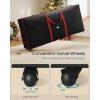 imageSONGMICS Christmas Tree Storage Bag with 16Inch Wheels Rolling Storage Bag up to 75 ft For Disassembled Holiday Tree LengthAdjustable Handles 600D Oxford Fabric Ink Black URXS004B02Ink Black