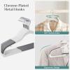 imageSONGMICS Clothes Hangers Pack of 50 Plastic Coat Hangers SpaceSaving Light Gray and Dark Gray UCRF50GCloud White  Dark Gray