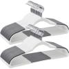 imageSONGMICS Clothes Hangers Pack of 50 Plastic Coat Hangers SpaceSaving Light Gray and Dark Gray UCRF50GCloud White  Dark Gray