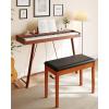 imageSONGMICS Duet Piano Bench with Padded Cushion and Storage Compartment Piano Chair Seat 134 x 291 x 197 Inches Ink Black ULPB75BKInk Black  Caramel Brown