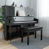 imageSONGMICS Duet Piano Bench with Padded Cushion and Storage Compartment for Music Books Tufted Wooden Seat Black ULPB074B01
