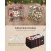 imageSONGMICS Large Christmas Ornament Storage Box Dual Zippers Stackable Christmas Storage Container with Lid 8 Trays 600D Oxford 3Inch 128 Slots Cherry Red URFB035R01Ink Black