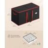 imageSONGMICS Large Christmas Ornament Storage Box Dual Zippers Stackable Christmas Storage Container with Lid 8 Trays 600D Oxford 3Inch 128 Slots Cherry Red URFB035R01Ink Black
