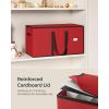 imageSONGMICS Large Christmas Ornament Storage Box Dual Zippers Stackable Christmas Storage Container with Lid 8 Trays 600D Oxford 3Inch 128 Slots Cherry Red URFB035R01Cherry Red