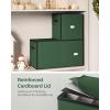 imageSONGMICS Large Christmas Ornament Storage Box with Side Open Stackable Christmas Storage Container with Lid 8 Drawer Trays 600D Oxford 3Inch 128 Slots Dove Gray URFB038G01Forest Green