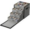 imageSONGMICS Large Christmas Ornament Storage Box with Side Open Stackable Christmas Storage Container with Lid 8 Drawer Trays 600D Oxford 3Inch 128 Slots Dove Gray URFB038G01Dove Gray