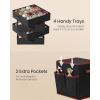 imageSONGMICS Large Christmas Ornament Storage Box with Side Open Stackable Christmas Storage Container with Lid 8 Drawer Trays 600D Oxford 3Inch 128 Slots Dove Gray URFB038G01Ink Black