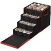 imageSONGMICS Large Christmas Ornament Storage Box with Side Open Stackable Christmas Storage Container with Lid 8 Drawer Trays 600D Oxford 3Inch 128 Slots Dove Gray URFB038G01Ink Black