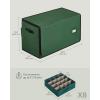imageSONGMICS Large Christmas Ornament Storage Box with Side Open Stackable Christmas Storage Container with Lid 8 Drawer Trays 600D Oxford 3Inch 128 Slots Dove Gray URFB038G01Forest Green