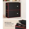 imageSONGMICS Large Christmas Ornament Storage Box with Side Open Stackable Christmas Storage Container with Lid 8 Drawer Trays 600D Oxford 3Inch 128 Slots Dove Gray URFB038G01Ink Black