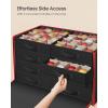 imageSONGMICS Large Christmas Ornament Storage Box with Side Open Stackable Christmas Storage Container with Lid 8 Drawer Trays 600D Oxford 3Inch 128 Slots Dove Gray URFB038G01Ink Black