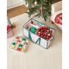 imageSONGMICS Large Christmas Ornament Storage Boxes 3Inch Balls 8 Trays 128 Slots Plastic Christmas Storage Container with Lid Dual Zippers Side Handles Cherry Red URFB029T01Forest Green