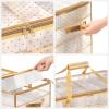 imageSONGMICS Large Christmas Ornament Storage Boxes 3Inch Balls 8 Trays 128 Slots Plastic Christmas Storage Container with Lid Dual Zippers Side Handles Cherry Red URFB029T01Sandy Gold