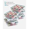 imageSONGMICS Large Christmas Ornament Storage Boxes 3Inch Balls 8 Trays 128 Slots Plastic Christmas Storage Container with Lid Dual Zippers Side Handles Cherry Red URFB029T01Forest Green