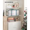 imageSONGMICS Large Christmas Ornament Storage Boxes 3Inch Balls 8 Trays 128 Slots Plastic Christmas Storage Container with Lid Dual Zippers Side Handles Cherry Red URFB029T01Forest Green