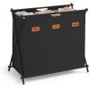 imageSONGMICS Laundry Hamper Laundry Basket 304 Gal Laundry Sorter 2 Sections Collapsible XFrame Clothes Organizer with Customizable Labels Laundry Room Bedroom Bathroom Ink Black ULCB120B01Ink Black