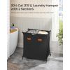 imageSONGMICS Laundry Hamper Laundry Basket 304 Gal Laundry Sorter 2 Sections Collapsible XFrame Clothes Organizer with Customizable Labels Laundry Room Bedroom Bathroom Ink Black ULCB120B01Ink Black